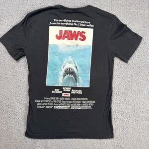 JAWS Movie Poster T Shirt Mens XS Black Short Sleeve Movie Tee H&M Divided Shark